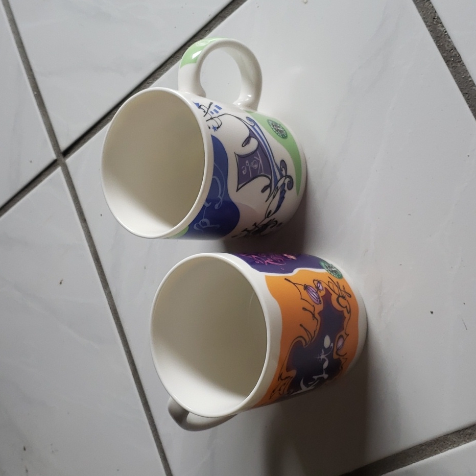 Unique Brand New Vintage 1999 Set Of Starbucks Coffee Mugs Taiwan Series
